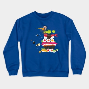 monkey eating shushi Crewneck Sweatshirt